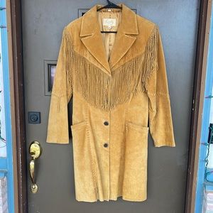 Vintage Scully Suede Leather Fringe Jacket with Satin Liner - Brand New -Size 12